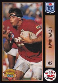 1994 Dynamic Rugby League Series 1 #85 David Walsh Front